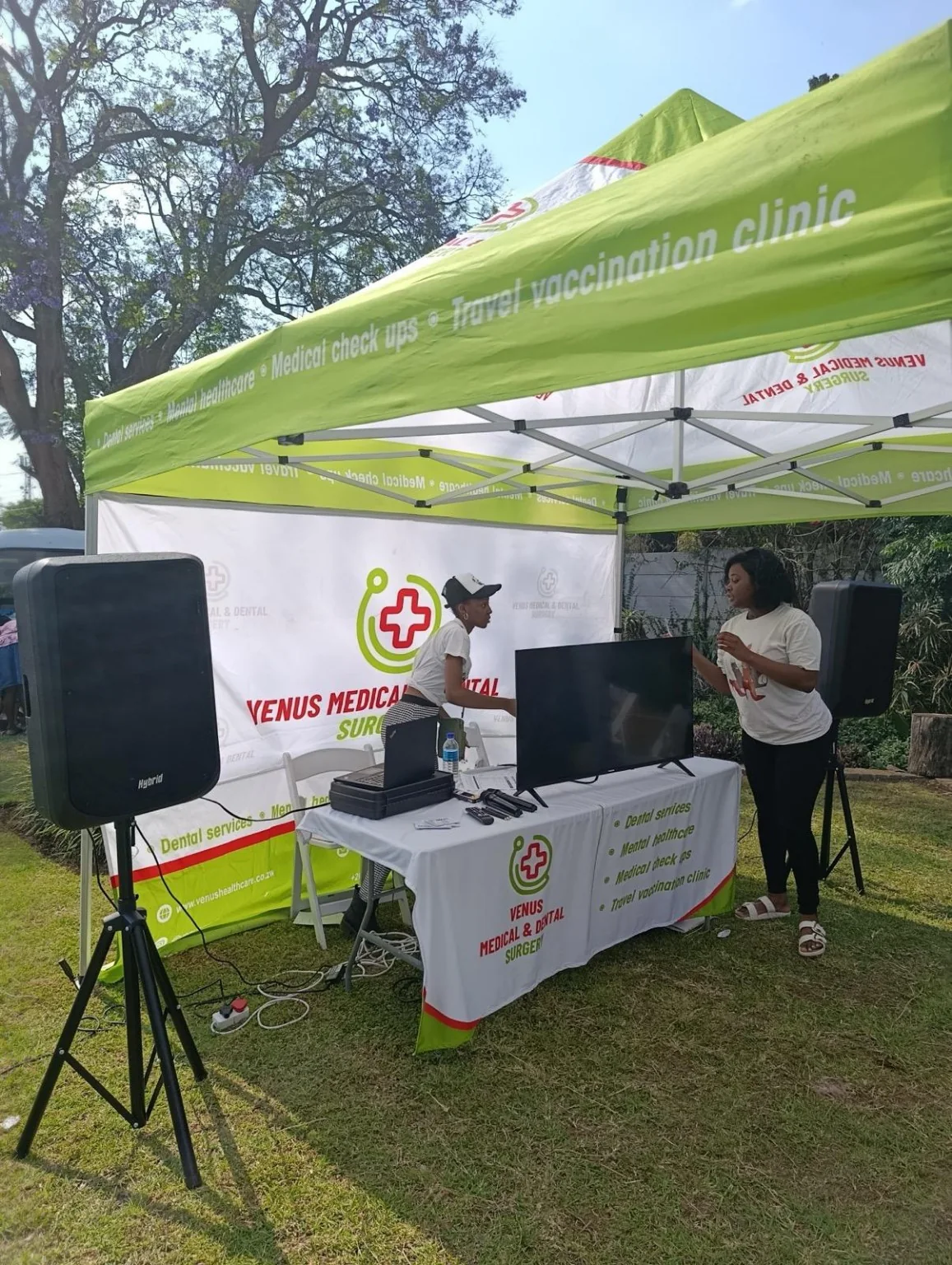 Outdoor PA and display setup